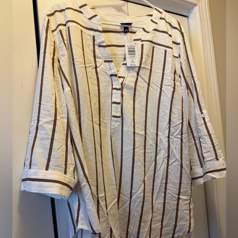 Torrid Size 2 Harper Challis Pullover 3/4 Sleeve Blouse
